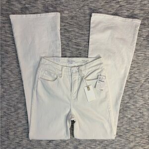 Good American Good Legs Mid-Rise Flare Jeans in White001 Size 2/26 NWT -